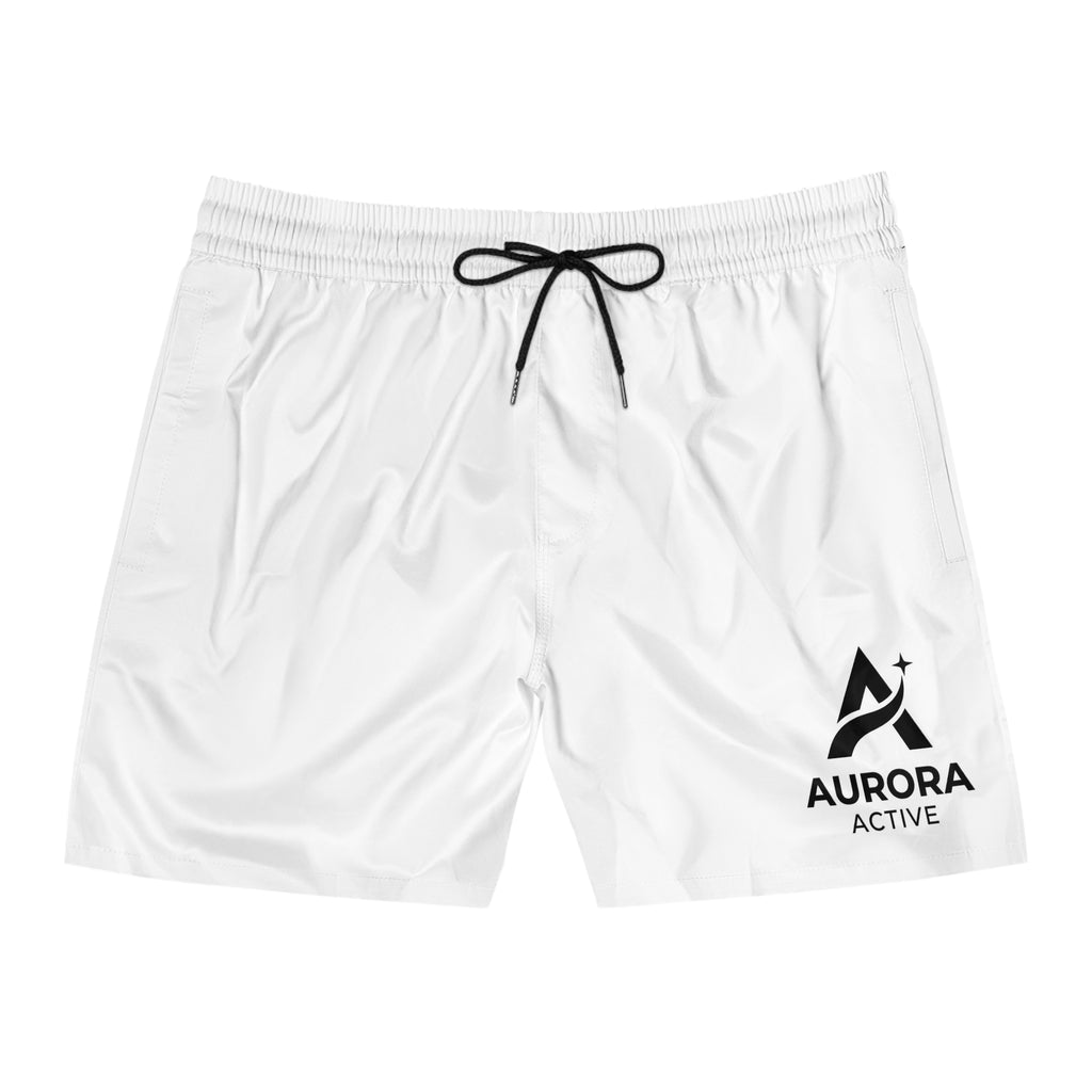 Aurora Active Men's Swim Shorts — Mid-Length Logo Beach Trunks
