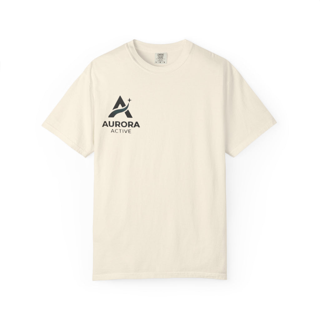 Aurora Active Logo T-Shirt — Minimal Athletic Tee with Back Wave Design