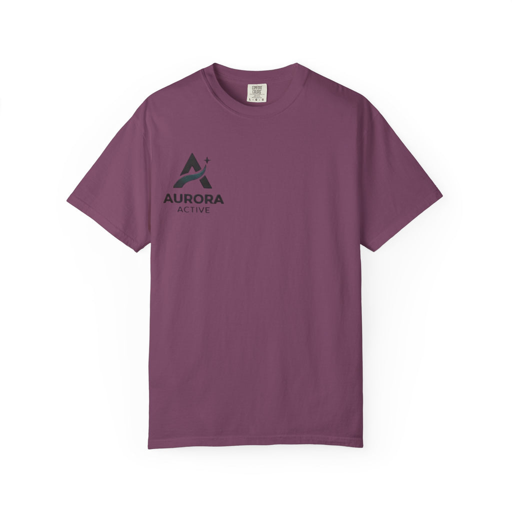 Aurora Active Logo T-Shirt — Minimal Athletic Tee with Back Wave Design