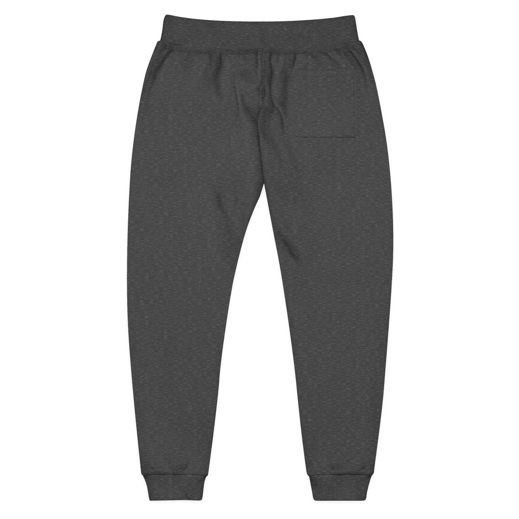 Embroidered Minimal Leaf Fleece Sweatpants — Cozy White Joggers