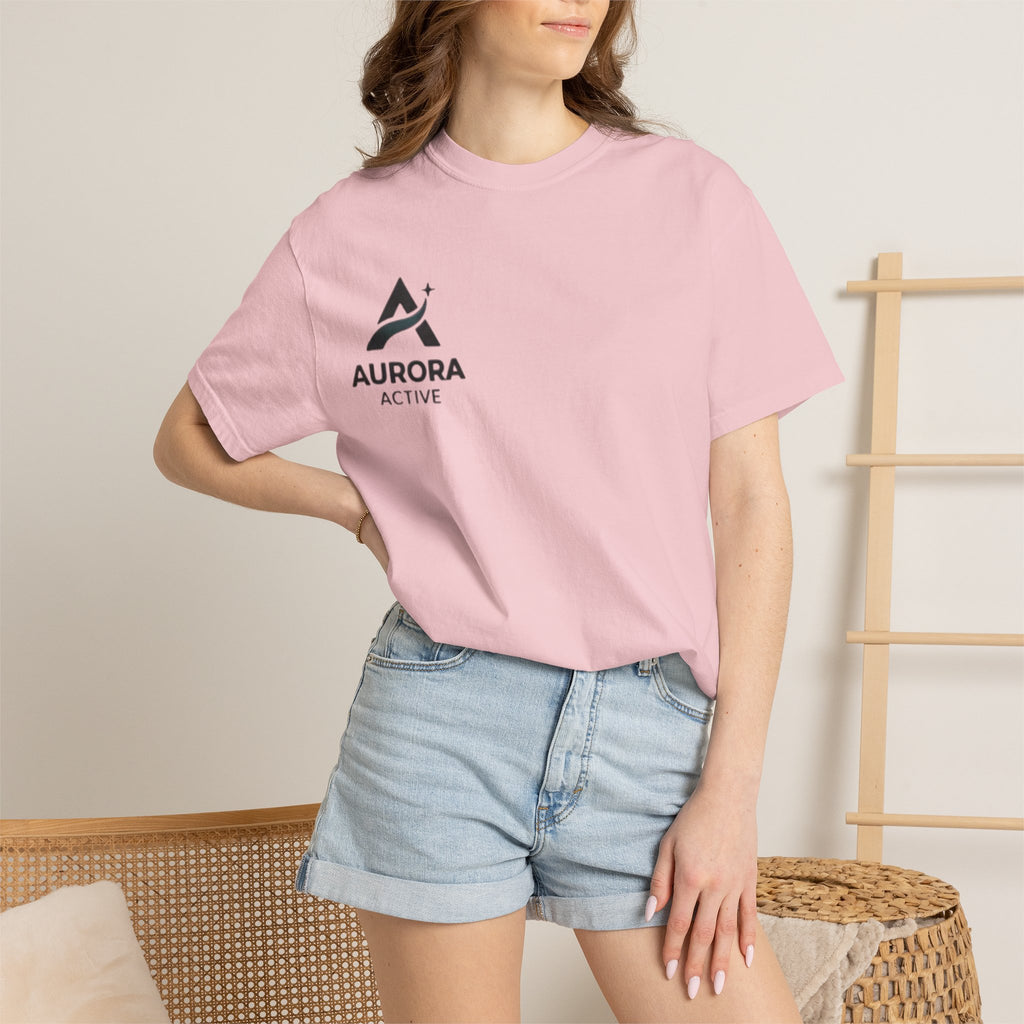 Aurora Active Logo T-Shirt — Minimal Athletic Tee with Back Wave Design
