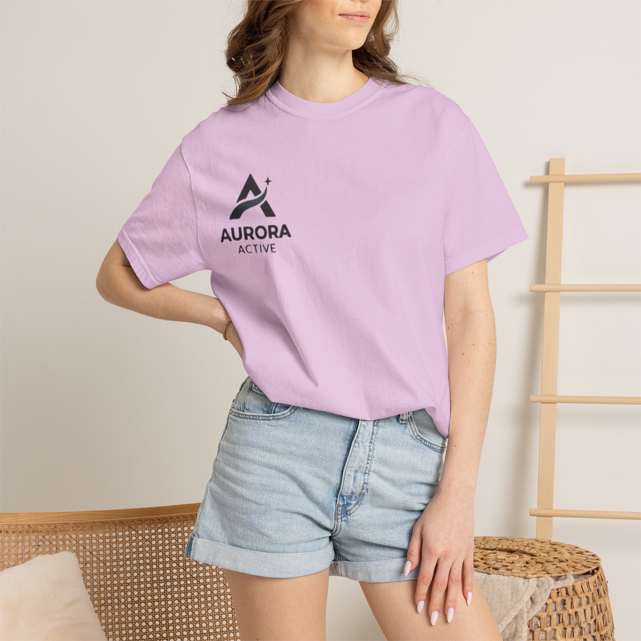 Aurora Active Logo T-Shirt — Minimal Athletic Tee with Back Wave Design