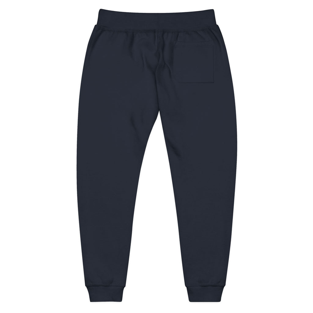 Embroidered Minimal Leaf Fleece Sweatpants — Cozy White Joggers