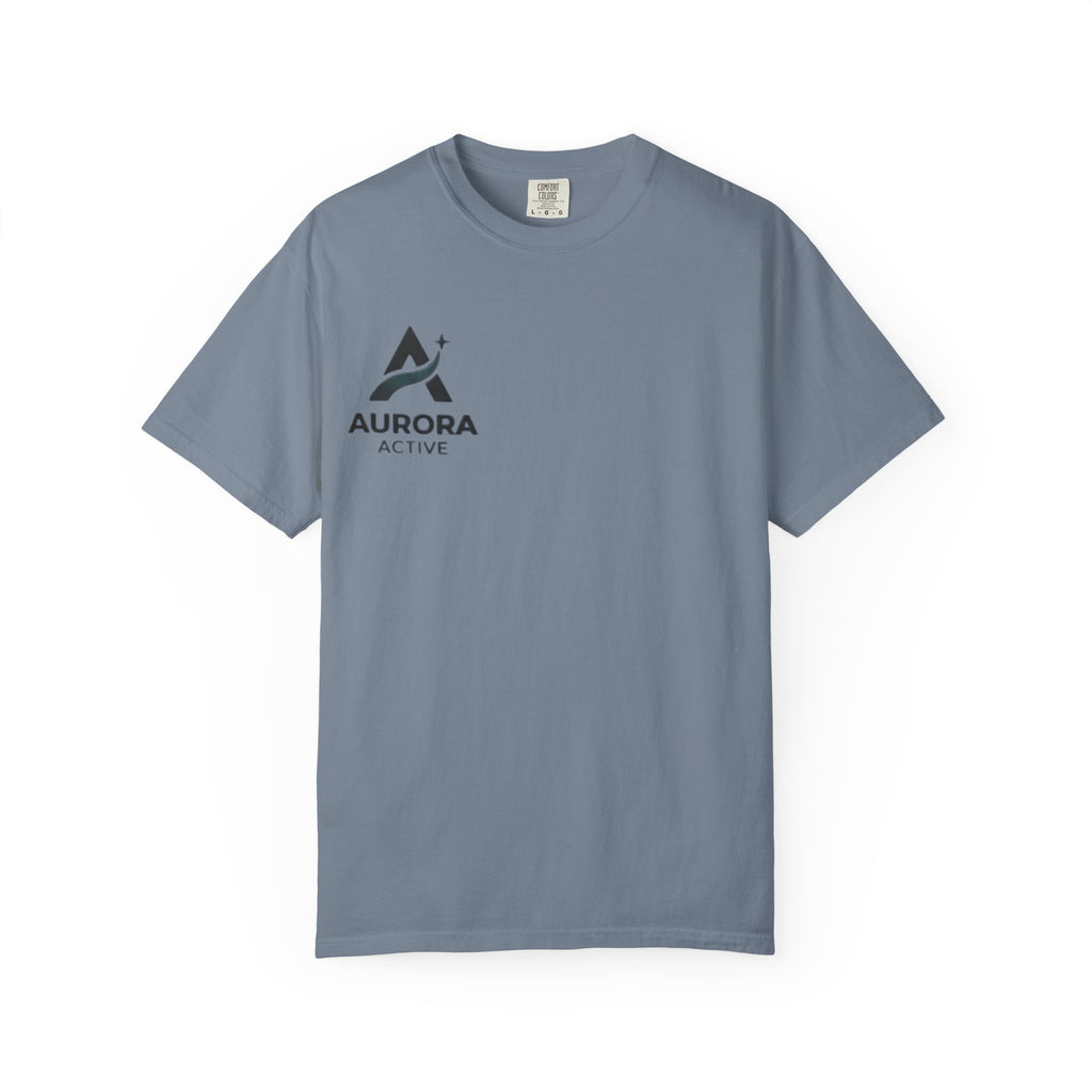 Aurora Active Logo T-Shirt — Minimal Athletic Tee with Back Wave Design
