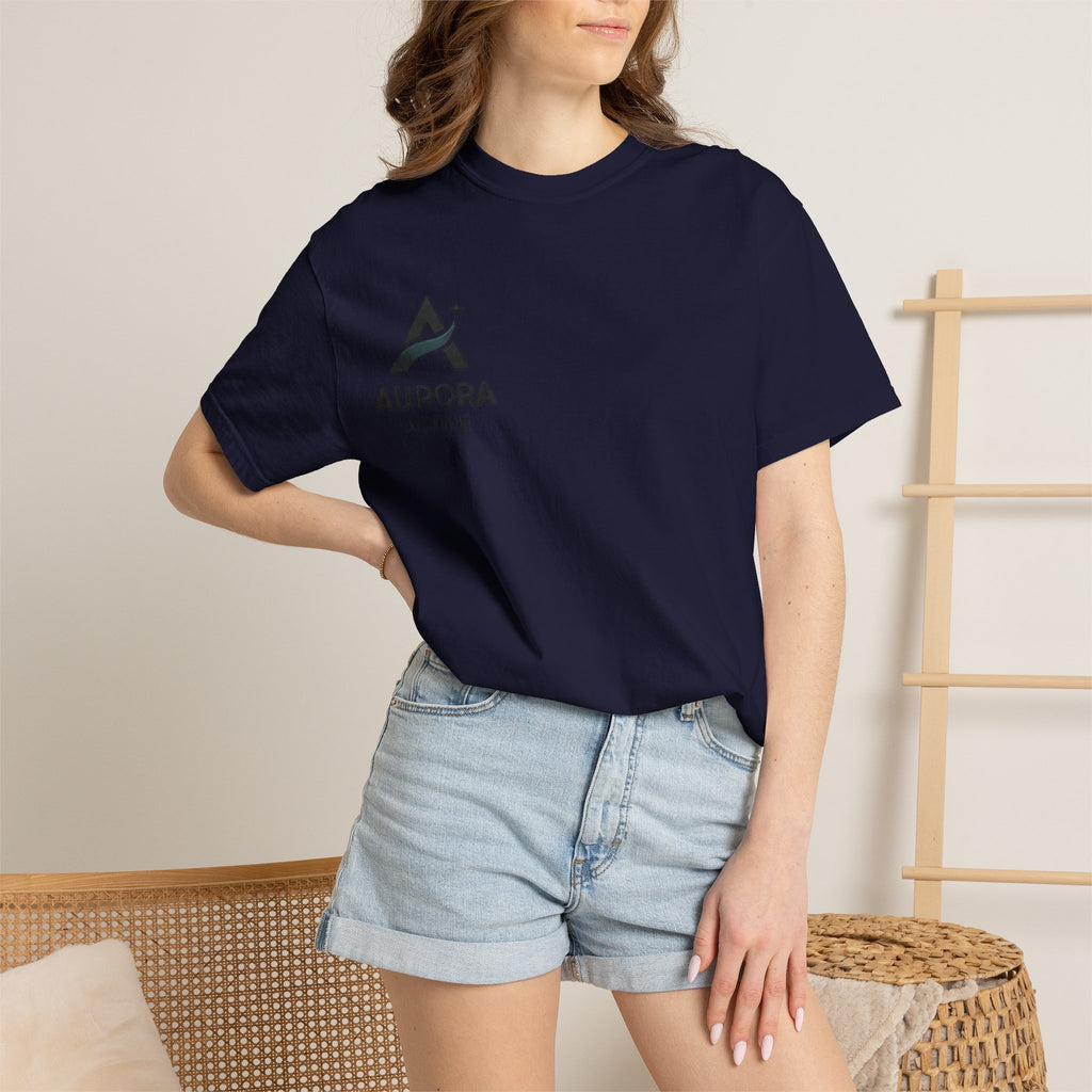 Aurora Active Logo T-Shirt — Minimal Athletic Tee with Back Wave Design