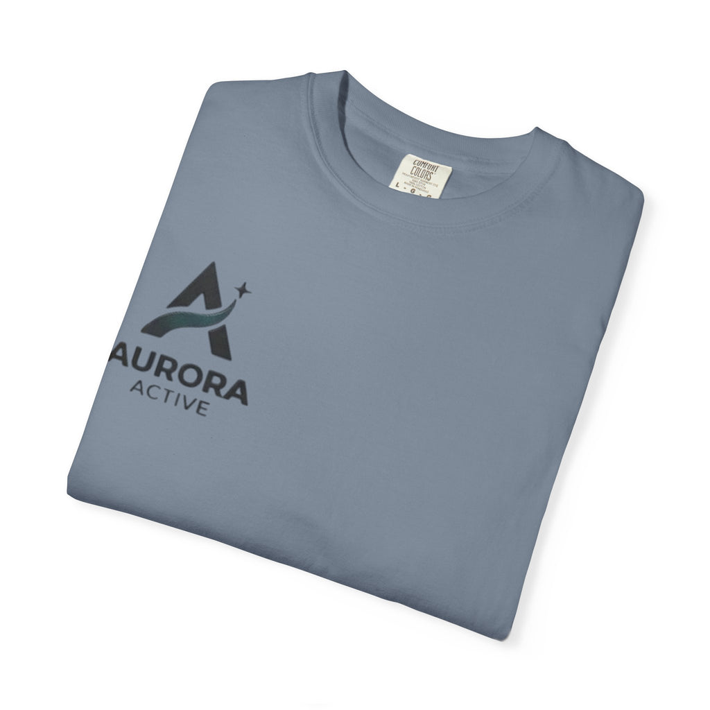 Aurora Active Logo T-Shirt — Minimal Athletic Tee with Back Wave Design