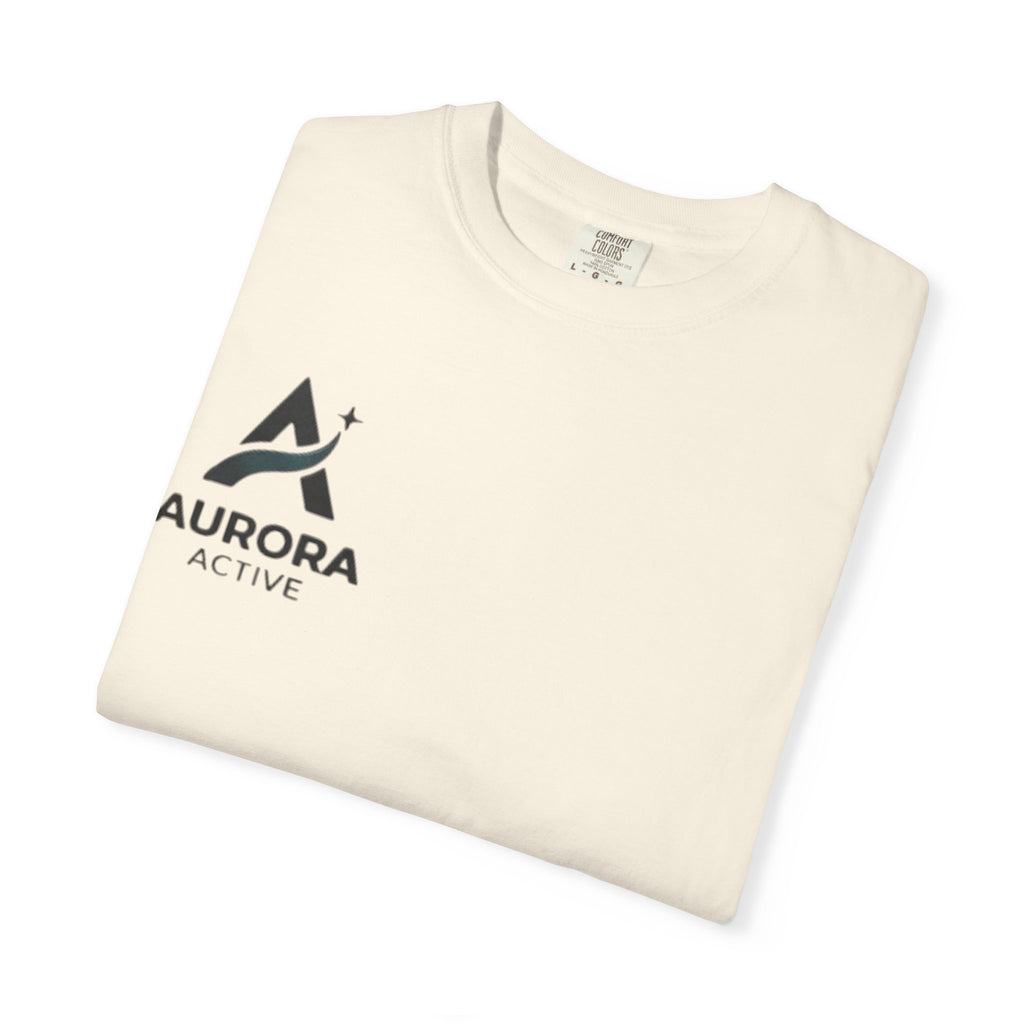 Aurora Active Logo T-Shirt — Minimal Athletic Tee with Back Wave Design