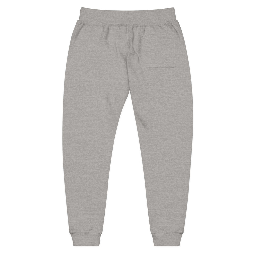 Embroidered Minimal Leaf Fleece Sweatpants — Cozy White Joggers