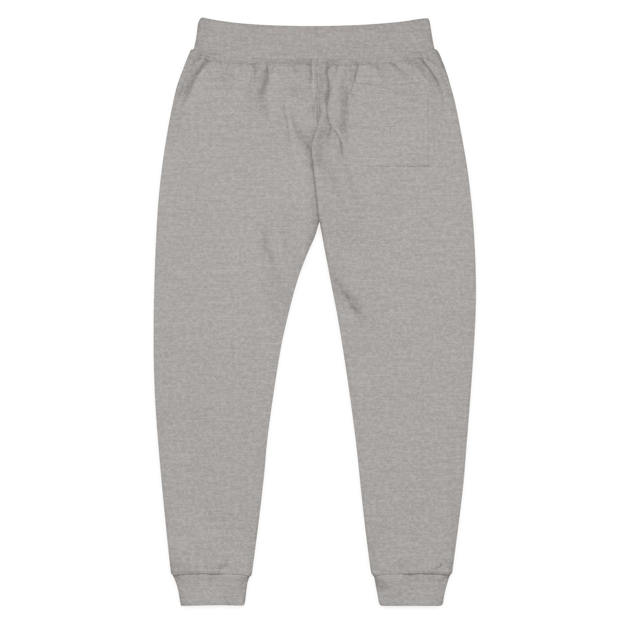 Embroidered Minimal Leaf Fleece Sweatpants — Cozy White Joggers