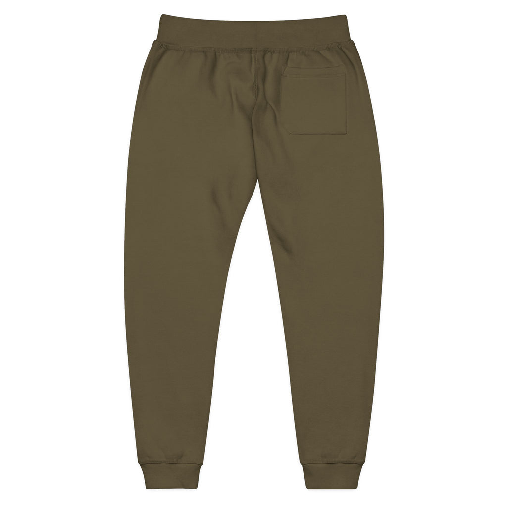 Embroidered Minimal Leaf Fleece Sweatpants — Cozy White Joggers