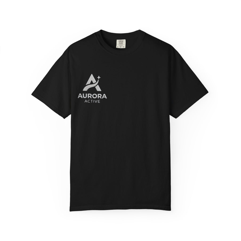 Aurora Active Logo T-Shirt — Minimal Athletic Tee with Back Wave Design