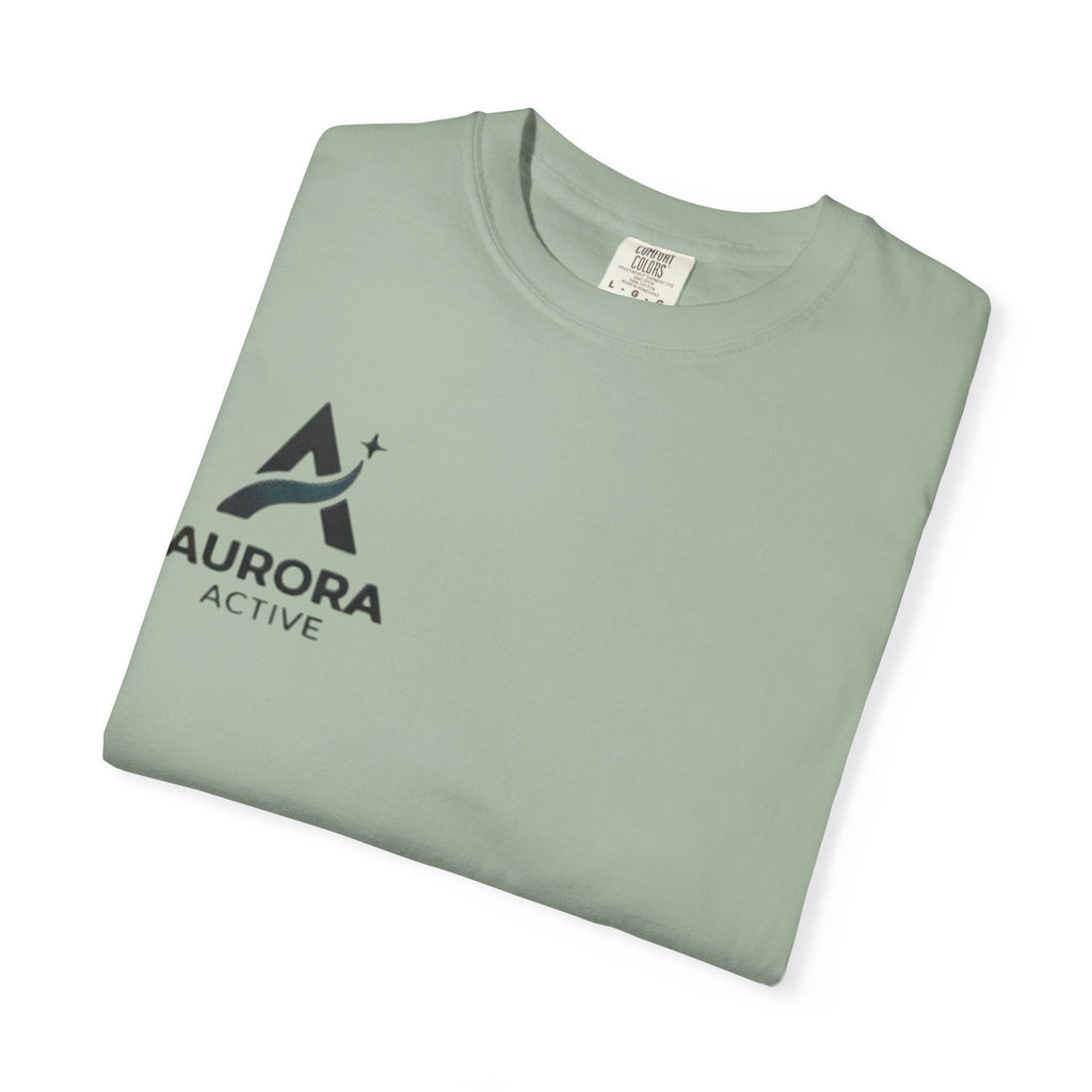 Aurora Active Logo T-Shirt — Minimal Athletic Tee with Back Wave Design