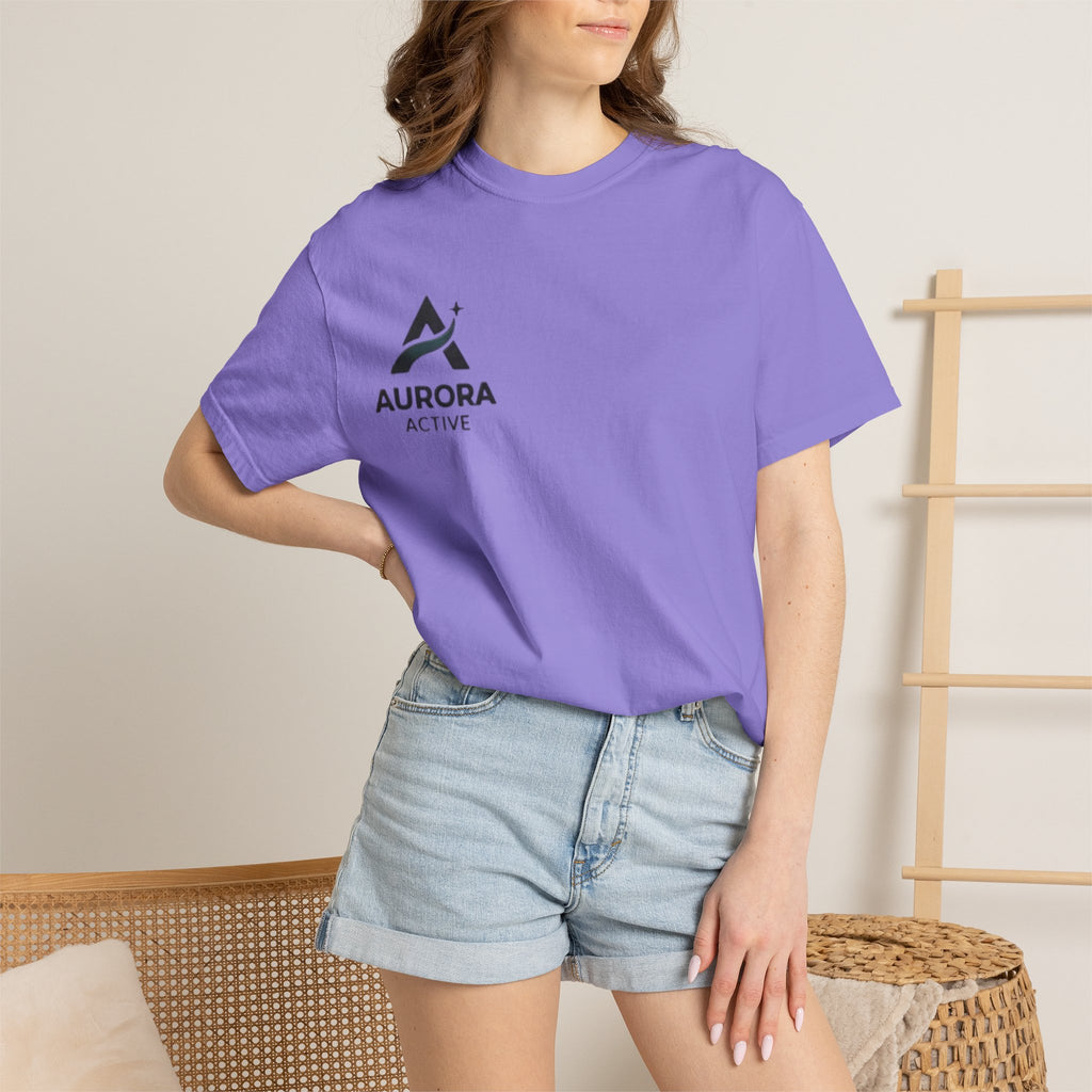 Aurora Active Logo T-Shirt — Minimal Athletic Tee with Back Wave Design