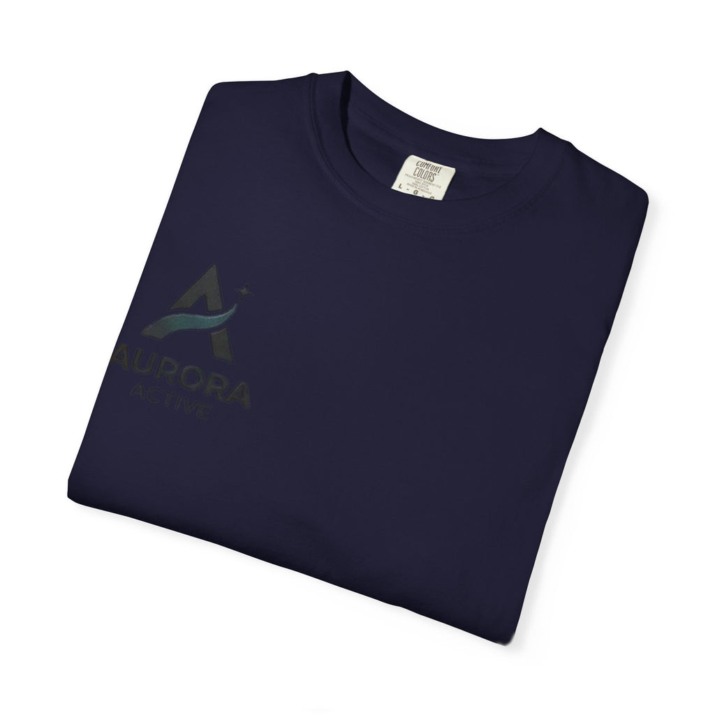 Aurora Active Logo T-Shirt — Minimal Athletic Tee with Back Wave Design