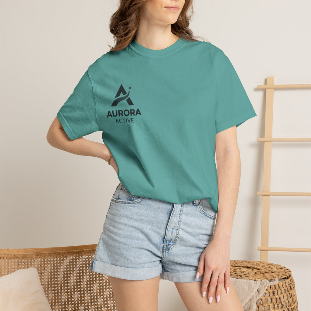 Aurora Active Logo T-Shirt — Minimal Athletic Tee with Back Wave Design