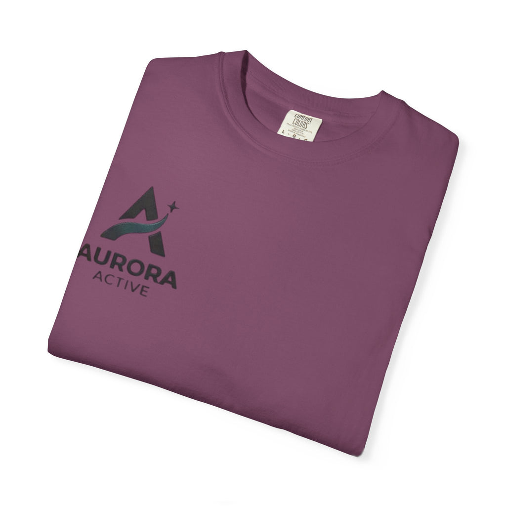 Aurora Active Logo T-Shirt — Minimal Athletic Tee with Back Wave Design