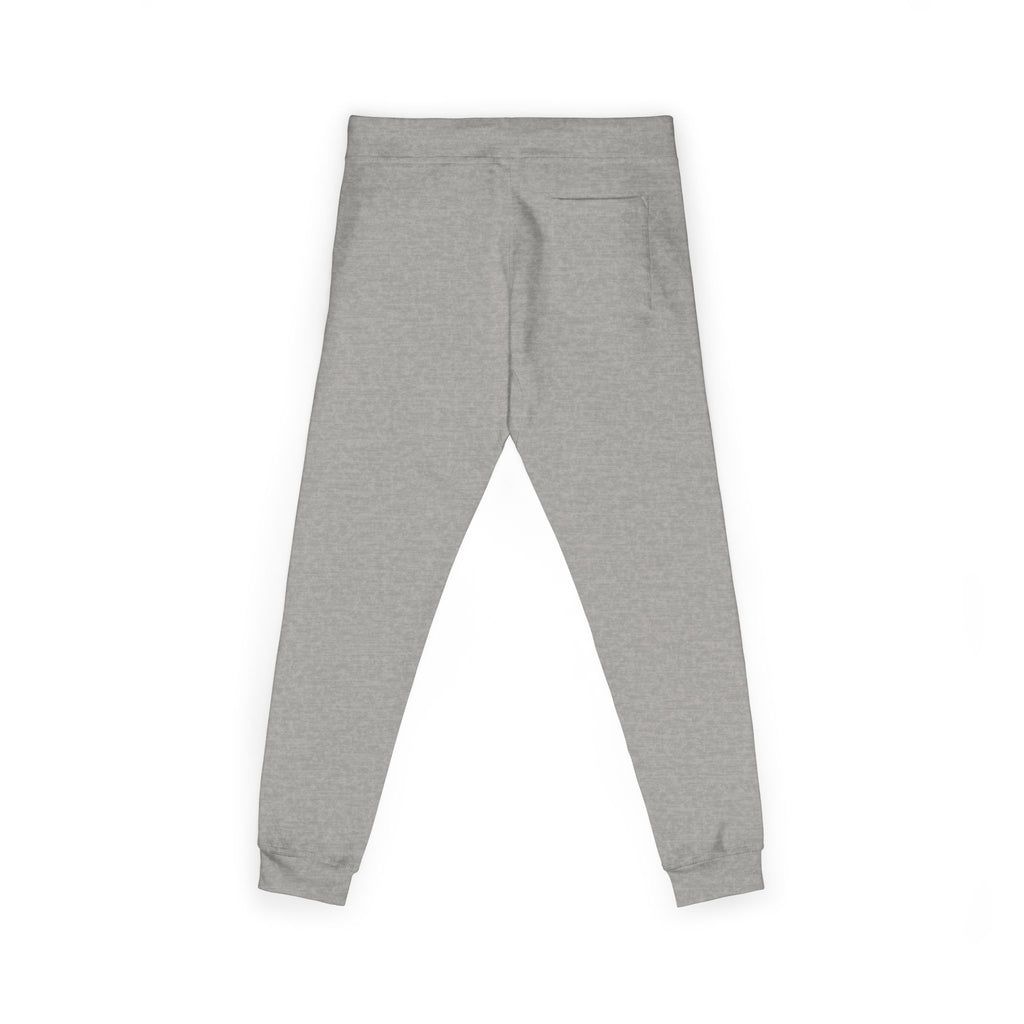 Embroidered Minimal Leaf Fleece Sweatpants — Cozy White Joggers
