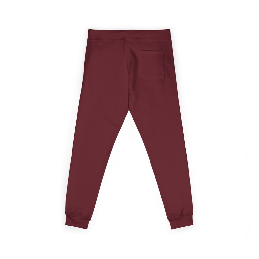Embroidered Minimal Leaf Fleece Sweatpants — Cozy White Joggers