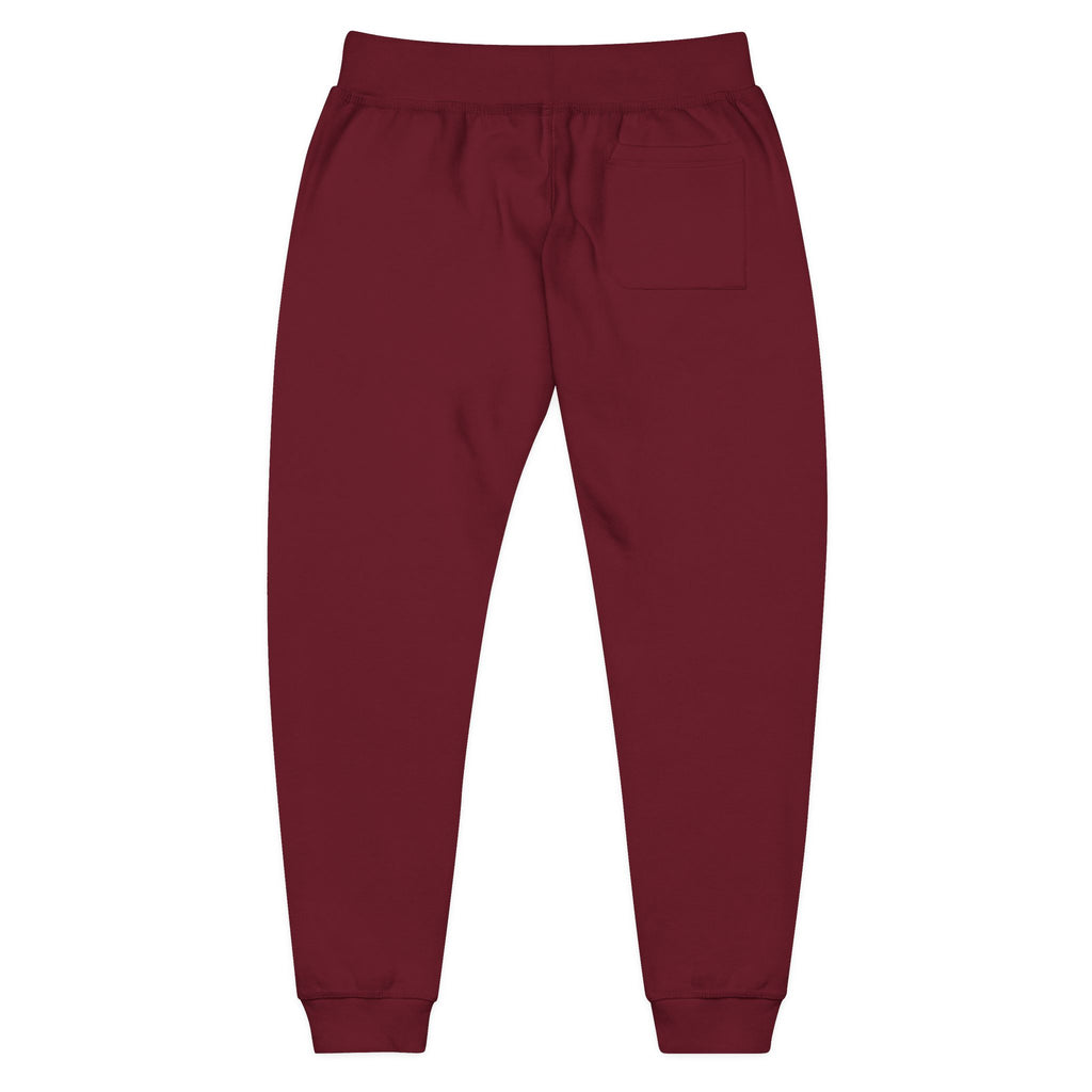 Embroidered Minimal Leaf Fleece Sweatpants — Cozy White Joggers