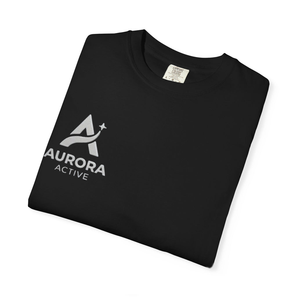Aurora Active Logo T-Shirt — Minimal Athletic Tee with Back Wave Design