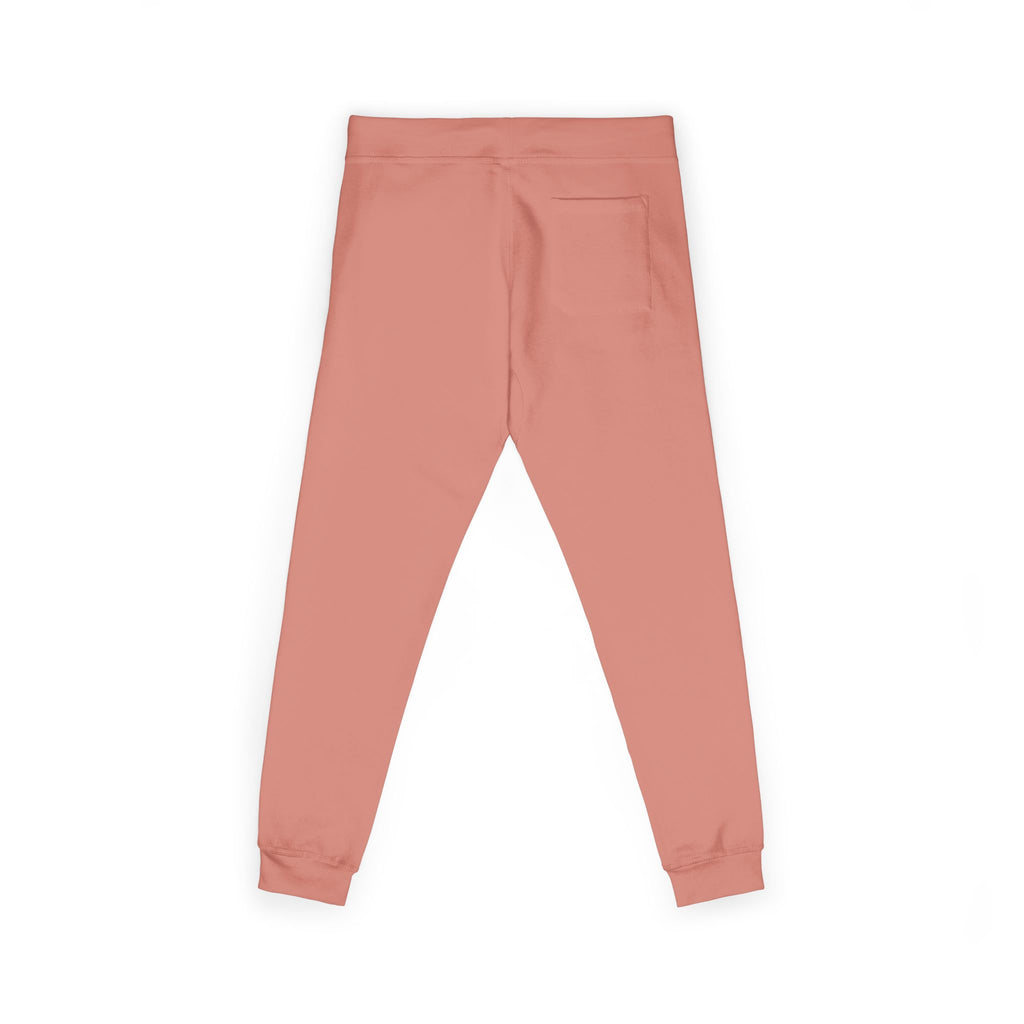 Embroidered Minimal Leaf Fleece Sweatpants — Cozy White Joggers